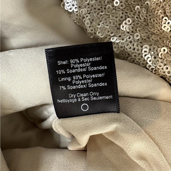 Dress The Population Kylie Illusion Sequin Dress Small Champagne Gold - Picture 9 of 9